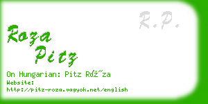 roza pitz business card